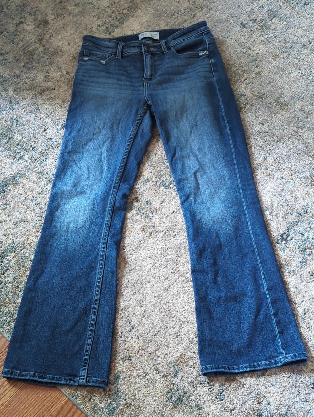 BKE Payton Size 27 Mid-Rise Bootcut Jeans Universal Fit Blue Denim